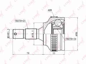 ШРУС наружный CO-2239A LYNXAUTO