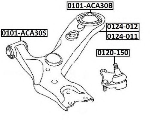 САЙЛЕНБЛОК ПЕРЕДНЕГО РЫЧАГА ЗАДНИЙ TOYOTA/LEXUS 0101ACA30B 0101-ACA30B ASVA