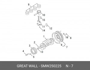 МАХОВИК С ОБОДОМ HOVER,H3 GREAT WALL/HAVAL SMW250225 GREAT WALL