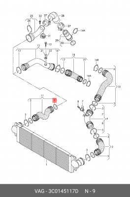 КОЛЬЦО УПЛОТНИТЕЛЬНОЕ / DICHTRING 3C0145117D 3C0 145 117 D VAG