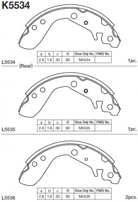 Колодки тормозные барабанные Honda Jazz II 1.2-1.4i 02- K5534 K5534 MK KASHIYAMA