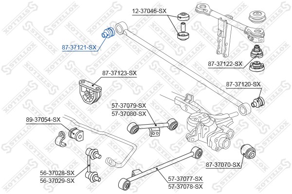 сайлентблок зад. попереч. тяги п.!\ Honda HR-V 4WD 99> 87-37121-SX STELLOX