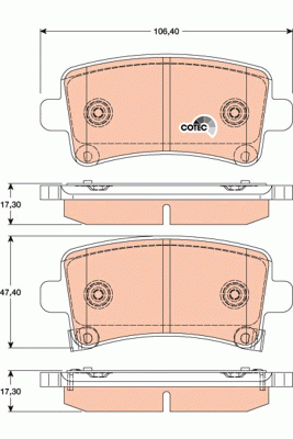 Колодки тормозные OPEL Insignia (08-) SAAB 9-5 (10-) задние (4шт.) TRW GDB1784 TRW