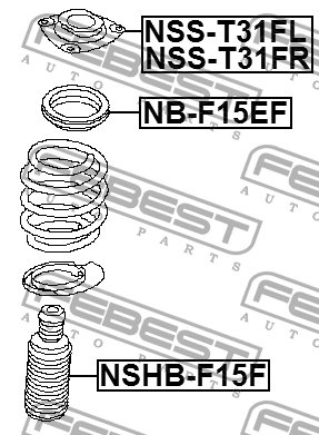 Подшипник опоры переднего амортизатора NISSAN JUKE F15 06.2010- NB-F15EF NB-F15EF FEBEST