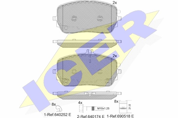 182365 колодки дисковые передние!\ MB X167/C167 19> 182365 ICER