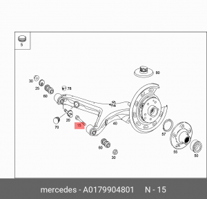 БОЛТ М14 Д12 A 017 990 48 01 MERCEDES BENZ