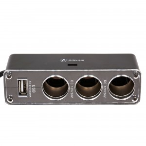 Прикуриватель-разветвитель на 3 гнезда + USB ASP-3U-07 ASP-3U-07 AIRLINE