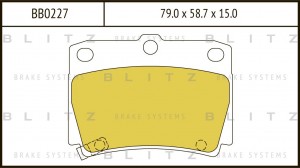 Колодки тормозные дисковые задние MITSUBISHI Pajero Sport 98- BB0227 BB0227 BLITZ