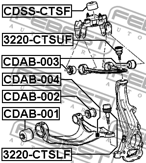 Сайлентблок переднего нижнего рычага CDAB-002 CDAB-002 FEBEST