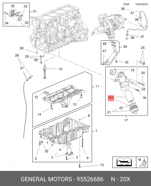 МАСЛЯНЫЙ ФИЛЬТР ДВИГАТЕЛЯ 95526686 95526686 GENERAL MOTORS