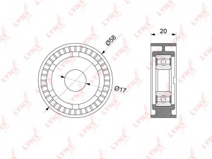 Ролик приводного ремня VW Beetle (12-15) AUDI A1 (11-14) SKODA Fabia натяжителя  PB-5304 LYNXAUTO