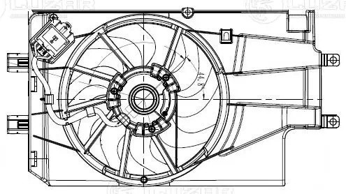 Вентилятор ВАЗ-2190 (15-) электрический (для автомобилей с кондиционером тип KDA LFK0194 LUZAR