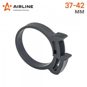 Хомут 37-42/9 мм, силовой зубчатый замок, пластик (ПА66) черный AIRLINE ADHC004 AIRLINE
