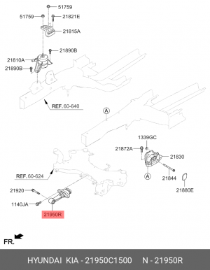 Опора двигателя HYUNDAI Sonata (17-) задняя OE 21950C1500 HYUNDAI KIA