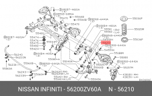 амортизатор задний!\ Nissan Armada, Infiniti QX56 5.6i 03> 56200-ZV60A NISSAN