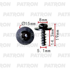 Саморез металлический VW Audi Seat Skoda Применяемость  Саморез 5.1x19mm P37-231 P372315 PATRON