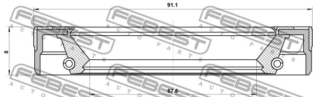 Сальник ступичный передний MITSUBISHI L200 KA,KB# 2005.12- 95LES-69910813X 95LES-69910813X FEBEST