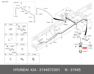 Фильтр топливный HYUNDAI HD270,500 дв.D6CC38 (12-) OE 319457C001 HYUNDAI KIA