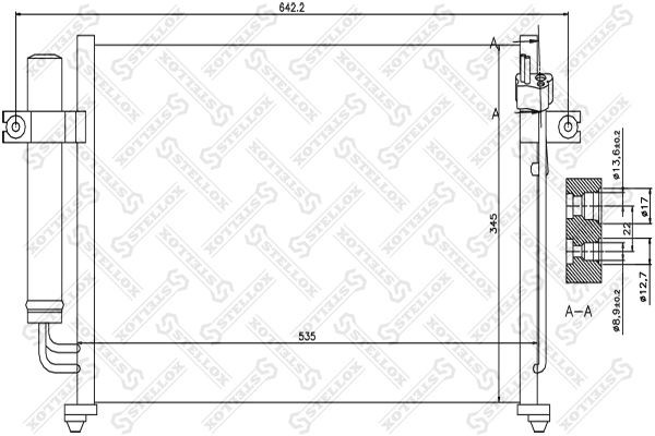 AVA HY5087=NS94646=OEHY-976061C100 !радиатор конд.\ Hyundai Getz 1.3/1.6 all 02> 10-45027-SX STELLOX