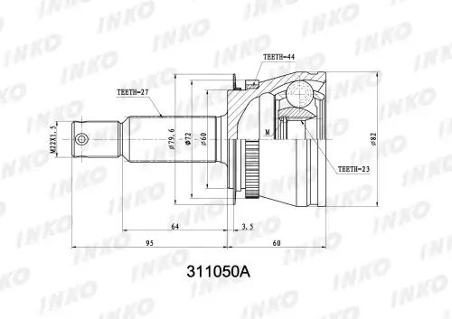 ШРУС внешний 311050A 311050A INKO