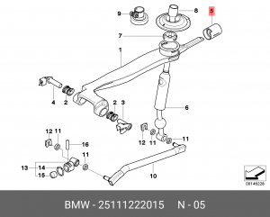 Втулка BMW 1 (E87),3 (E36),5 (E39) кулисы КПП OE 25 11 1 222 015 BMW