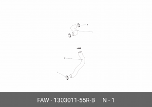 Патрубок FAW J6 3250 радиатора верхний OE 130301155RB FAW