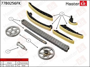 Комплект цепи ГРМ MERCEDES OM 642 W203/W204/C209/C218/W211/W212/X164/X204/W164/W 77B0256FK MASTER KIT