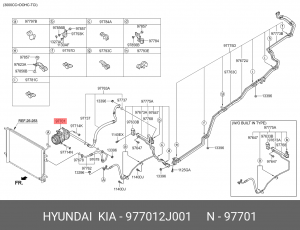 Компрессор KIA Mohave (10-) (3.0) кондиционера OE 977012J001 HYUNDAI KIA