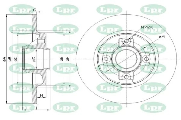 Диск тормозной задний CITROEN C4 II, BERLINGO II C1015PCA C1015PCA LPR