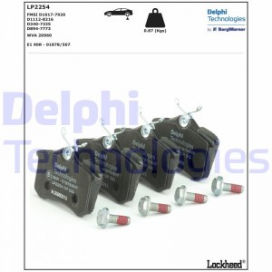 LP2254 колодки дисковые задние!\ Renault Clio/Megane/Modus/Scenic 1.2-2.0i/1.5-2 LP2254 DELPHI