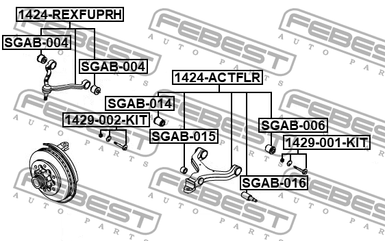 Рычаг правый 1424-ACTFLR 1424-ACTFLR FEBEST