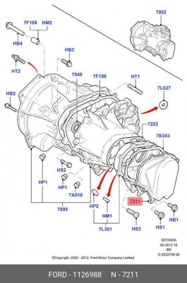 крышка КПП!\ Ford 1 126 988 FORD