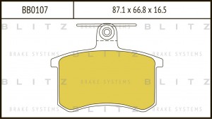 Колодки тормозные дисковые задние AUDI 80/100/A4/A6/A8 82- BB0107 BB0107 BLITZ