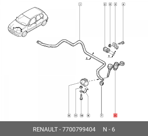 Стойка стабилизатора RENAULT Clio (90-09),Kangoo (97-09) переднего левая/правая  7700799404 RENAULT