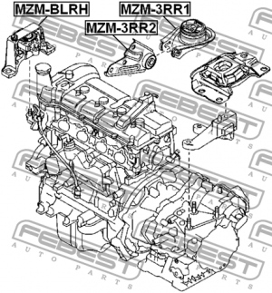 Опора двигателя правая (гидравл) MAZDA 3 BL 2009-2013 MZM-BLRH MZM-BLRH FEBEST