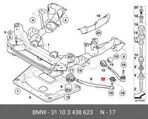 Опора шаровая BMW X3 (E83) левая/правая OE 31 10 3 438 623 BMW