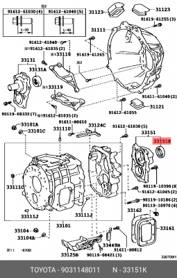Сальник хвостовика 90311-48011 90311-48011 TOYOTA