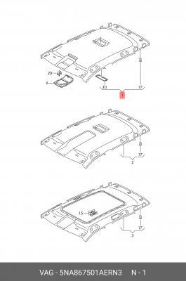 ПАНЕЛЬ 5NA 867 501 AE RN3 VAG