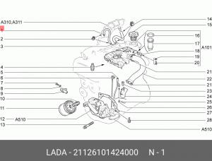 патрубок вентиляции картерных газов!\ ВАЗ 21126/21129 21126-1014240-00 LADA VAZ