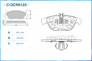 Тормозные колодки задние Low Metallic C12CR0123 C12CR0123 CWORKS
