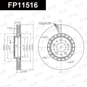 Тормозной диск с покрытием GEOMET FP11516 FP11516 FAP