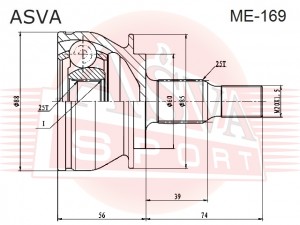 ШРУС НАРУЖНЫЙ 25X60.2X25 ME169 ME-169 ASVA