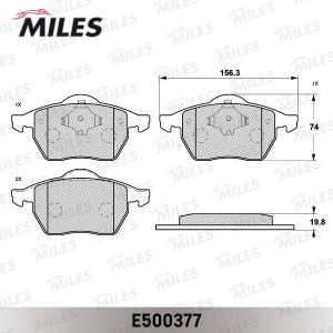 Колодки тормозные передние (без датчика) (Смесь CERAMIC серия PRO) AUDI A4 9501/ E500377 MILES