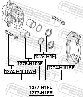 Суппорт передн правый HYUNDAI H-1 08-15 1277-H1FR 1277-H1FR FEBEST
