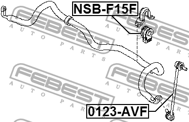 Втулка стабилизатора NISSAN QASHQAI J10E 2006.12-2013.12 NSB-F15F NSB-F15F FEBEST