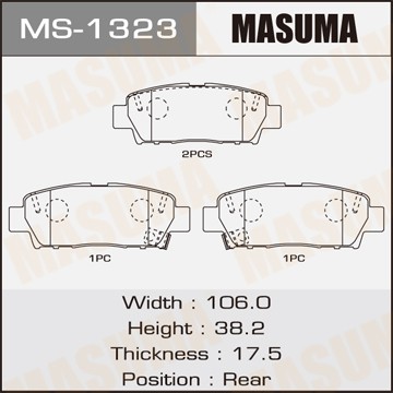 колодки дисковые задние!\Toyota Mark II GX90 92-96 MS1323 MASUMA