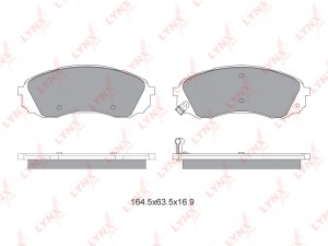 Колодки тормозные дисковые передние BD-3625 LYNXAUTO