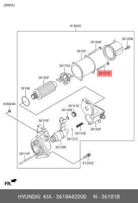 Болт HYUNDAI HD65,72,78,120,170,County стартера OE 3618442000 HYUNDAI KIA