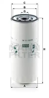 Фильтр масляный MANN-FILTER W 11102/35 МАЗ W 11 102/35 MANN FILTER