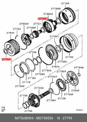 ПОДШИПНИК УПОРНЫЙ ТРАНСМИССИИ АКПП PAJERO-IV(V97W) MD758556 MITSUBISHI